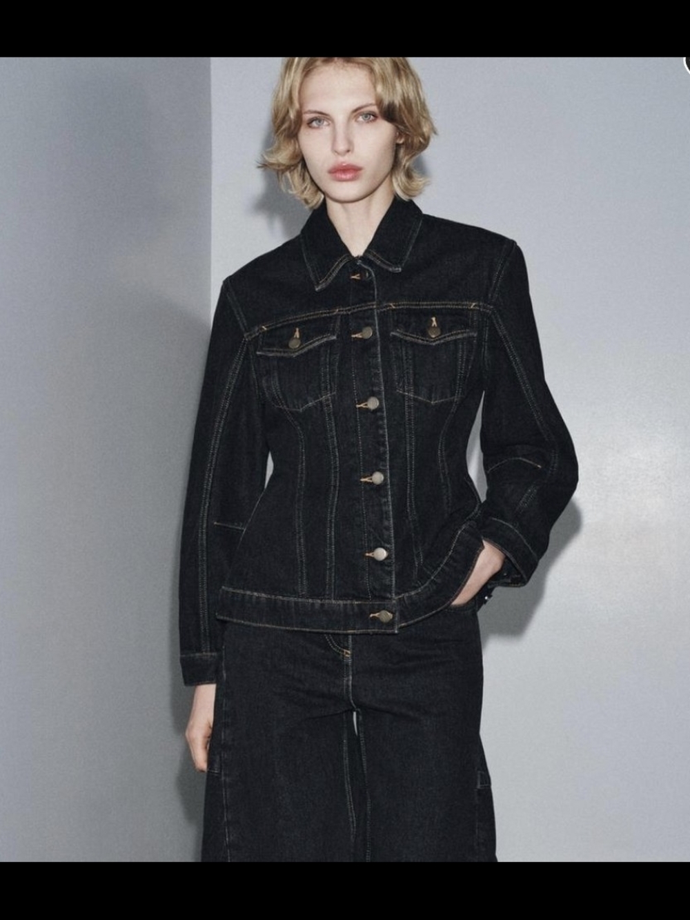 Zara Black Denim Jacket